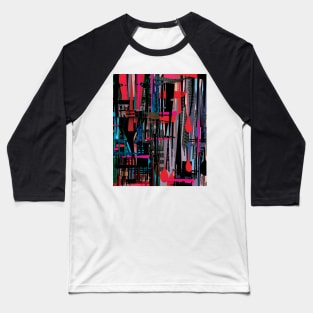 Stripes- Abstract Texture Collage Baseball T-Shirt